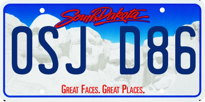 SD license plate 0SJD86