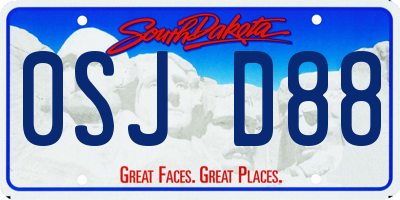 SD license plate 0SJD88