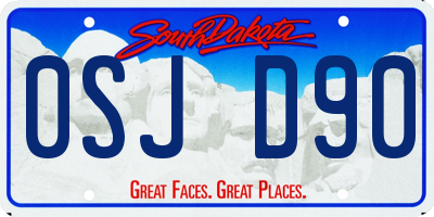 SD license plate 0SJD90