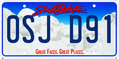 SD license plate 0SJD91