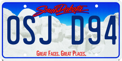 SD license plate 0SJD94
