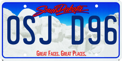 SD license plate 0SJD96
