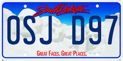 SD license plate 0SJD97