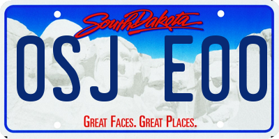 SD license plate 0SJE00