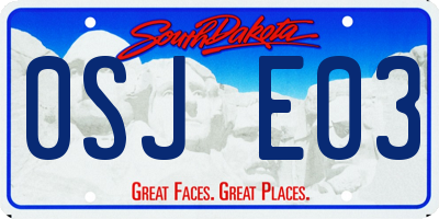 SD license plate 0SJE03