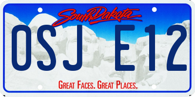 SD license plate 0SJE12