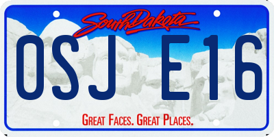 SD license plate 0SJE16