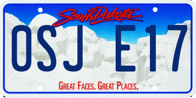 SD license plate 0SJE17