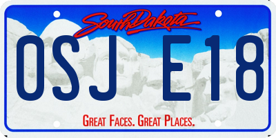 SD license plate 0SJE18