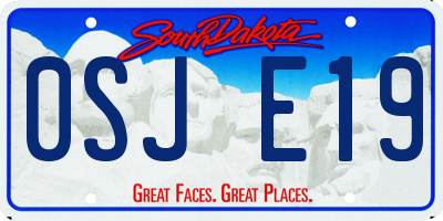 SD license plate 0SJE19