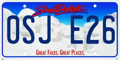 SD license plate 0SJE26
