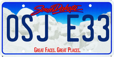 SD license plate 0SJE33