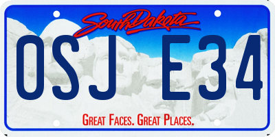 SD license plate 0SJE34