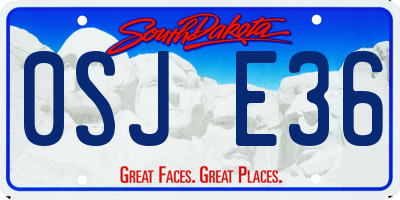 SD license plate 0SJE36