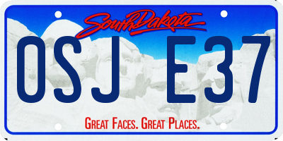 SD license plate 0SJE37