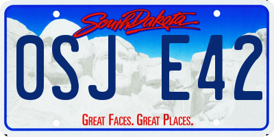 SD license plate 0SJE42