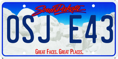 SD license plate 0SJE43