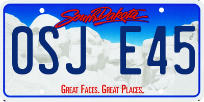 SD license plate 0SJE45