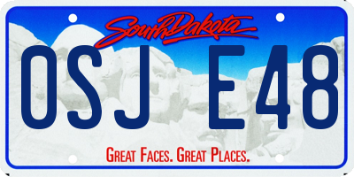 SD license plate 0SJE48
