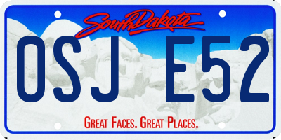 SD license plate 0SJE52