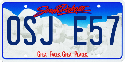 SD license plate 0SJE57