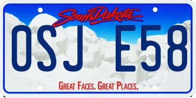 SD license plate 0SJE58