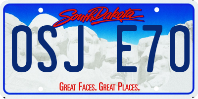SD license plate 0SJE70