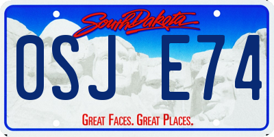 SD license plate 0SJE74