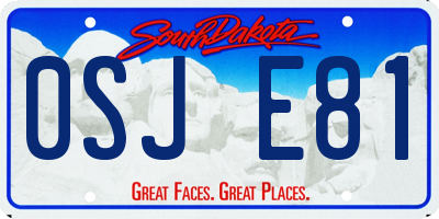 SD license plate 0SJE81