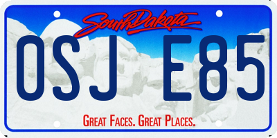 SD license plate 0SJE85