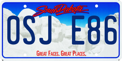 SD license plate 0SJE86