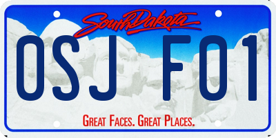 SD license plate 0SJF01