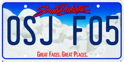 SD license plate 0SJF05