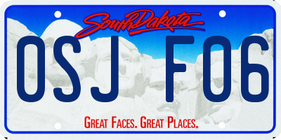 SD license plate 0SJF06