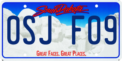 SD license plate 0SJF09