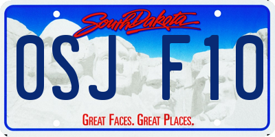 SD license plate 0SJF10