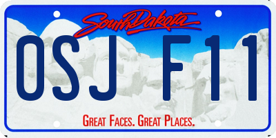 SD license plate 0SJF11