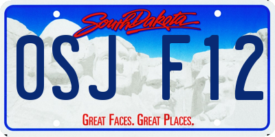 SD license plate 0SJF12
