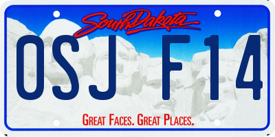 SD license plate 0SJF14
