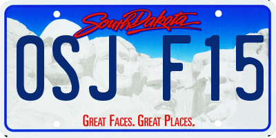 SD license plate 0SJF15
