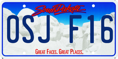 SD license plate 0SJF16