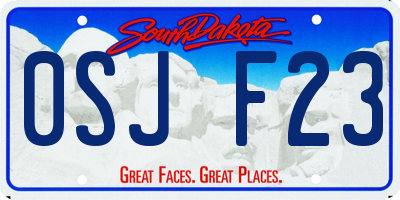 SD license plate 0SJF23