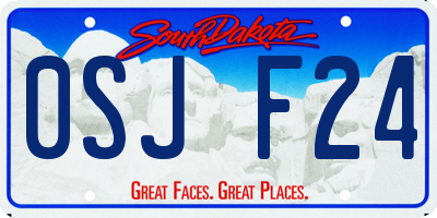 SD license plate 0SJF24