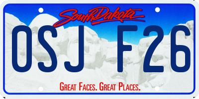 SD license plate 0SJF26