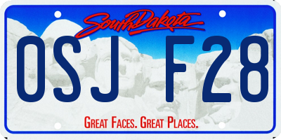 SD license plate 0SJF28