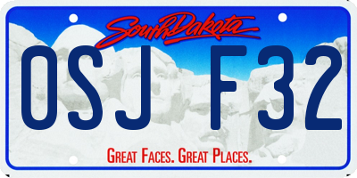 SD license plate 0SJF32