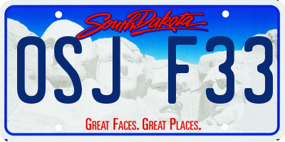 SD license plate 0SJF33