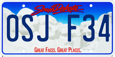 SD license plate 0SJF34