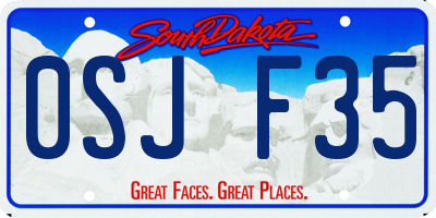 SD license plate 0SJF35