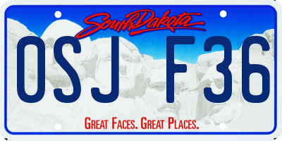 SD license plate 0SJF36